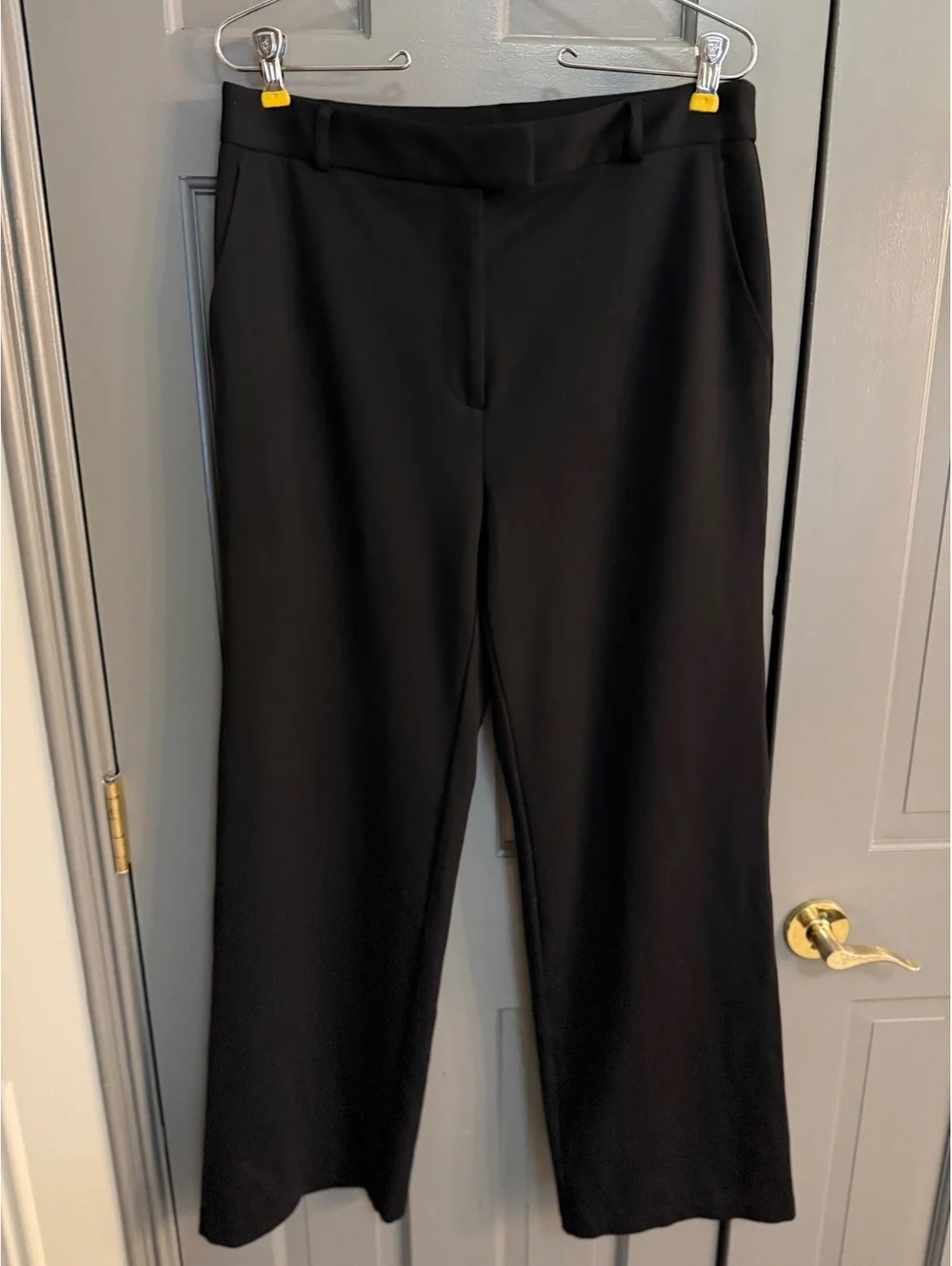 J.McLaughlin Brock Tailored Straight Leg Pants Black Bainbridge Knit Size 8